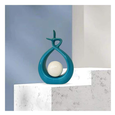 LXINDIA Show Piece Xtore Beautiful Ceramic Spiral Design Statue (Pack of 1 Sky)