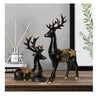 LXINDIA Show Piece Xtore Creative Resin Golden and Black Reindeer Sculptures