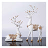 LXINDIA Show Piece Xtore Creative Resin Golden and White Reindeer Sculptures