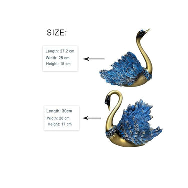 LXINDIA Show Piece Xtore Hand Crafted Swan Pair Home Decor Decorative Showpiece (Pack of 2 Blue)