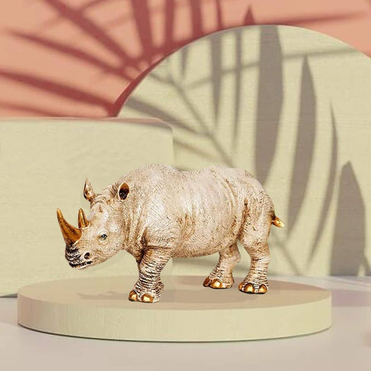 LX INDIA Show Piece Xtore Home Decor Lucky Horned Rhino Statue
