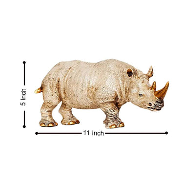 LXINDIA Show Piece Xtore Home Decor Lucky Horned Rhino Statue Table Accent (Pack of 1)