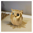 LXINDIA Show Piece Xtore Modern Classy Lucky Owl Resin Art Figure Showpiece (Golden)