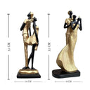 LXINDIA Show Piece Xtore Stylish Golden Black Resin Romantic Couple Statues (Pack of 2)