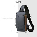 LXINDIA Bag YAAVIS Waterproof Polyester Crossbody Sling Backpack for Men and Women