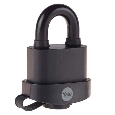 LXINDIA Lock Yale Y220B/51/118/1 Black Weatherproof Padlock with Protective Cover (51 mm) 3 Keys