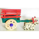 LXINDIA Show Piece Yamkay Wooden Bullock Cart Small Wooden Bullock Cart