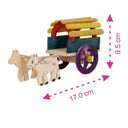 LXINDIA Show Piece Yamkay Wooden Bullock Cart Small Wooden Bullock Cart