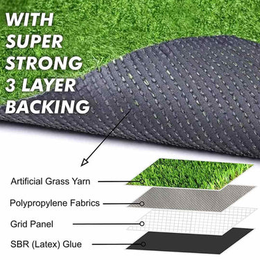 LXINDIA mats Yellow Weaves 35 MM Artificial Grass Mat for Balcony