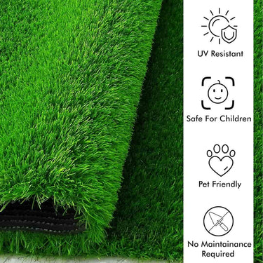 LXINDIA mats Yellow Weaves 35 MM Artificial Grass Mat for Balcony