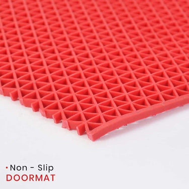 LXINDIA mats Yellow Weaves Anti Skid Multipurpose PVC Rubber Mat for Floor (Red)