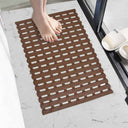 LXINDIA mats Yellow Weaves Anti Skid Shower Mat (Brown)