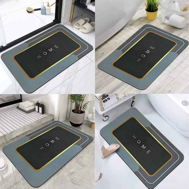 LXINDIA mat Yellow Weaves Anti Slip Water Soaking Floor Mat (Pack of 2) (Grey)