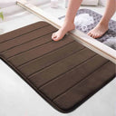 LXINDIA mats Yellow Weaves Non-Slip Soft Memory Foam Bath Mat (Brown)