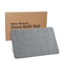 LXINDIA mats Yellow Weaves Stone Bath Mat (Geometric Grey)