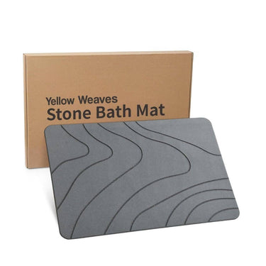 LXINDIA mats Yellow Weaves Stone Bathmat (Abstract Grey)