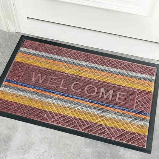 LXINDIA mats Yellow Weaves Waterproof Anti-Slip Welcome Floor Mats (40x60 cms)