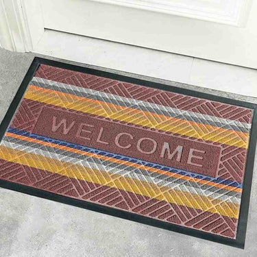 LXINDIA mats Yellow Weaves Waterproof Anti-Slip Welcome Floor Mats (40x60 cms)