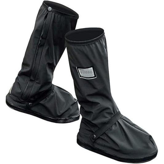 LX INDIA Waterproof Shoe Cover Large Yobbo Waterproof Shoe Cover Protector for Men Women 1 Pair Black (Wide)