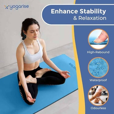 LXINDIA Exercise and fitness accessories Yogarise 8mm Yoga Mat Yoga Mat for Women and Men(Light and Dark Blue)