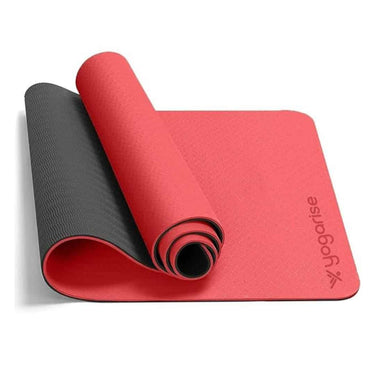 LXINDIA Exercise and fitness accessories Yogarise 8mm Yoga Mat Yoga Mat for Women and Men (Red and Black)