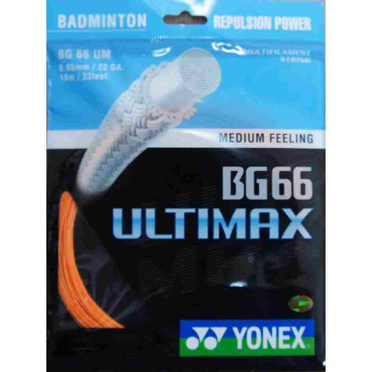 LX INDIA Badminton Strings Orange Yonex Badminton String BG 66 Ultimax Gauge 0.65mm Quik Repulsion