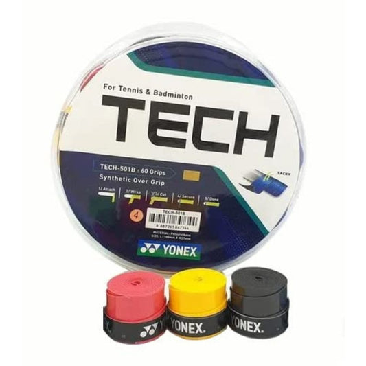 LX INDIA Badminton Grip YONEX Tech-501B Synthetic Badminton Over Grip (Pack of 3), Multicolour