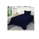 LXINDIA Cloth and Sheets YUKU 210 TC Glace Cotton Satin Single Bedsheet (Navy Blue)