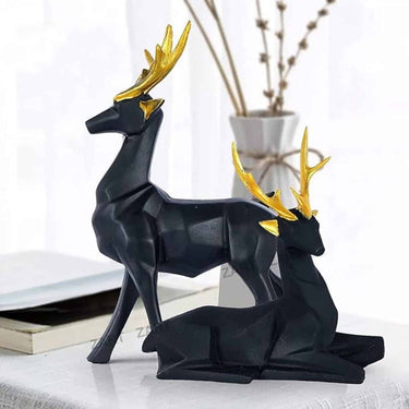 LXINDIA Show Piece zart Deer Home Decor showpiece (Black) Resin