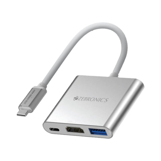 LX INDIA USB HUB ZEBRONICS 3 in 1 Type C Multiport Hub USB