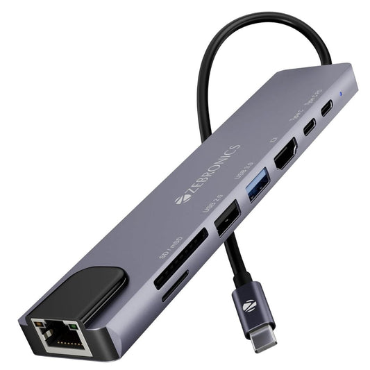 LX INDIA USB HUB ZEBRONICS CT81, 8 in 1 Multiport HUB