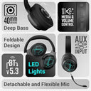 LXINDIA headphone ZEBRONICS Envy 2 With Detachable Mic (Black)