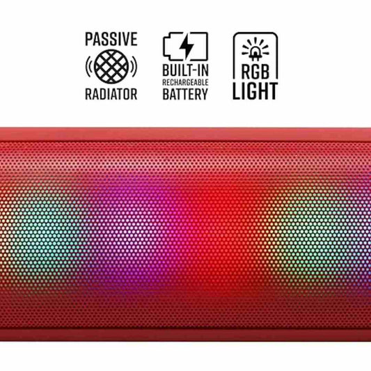 LX INDIA Speaker ZEBRONICS Knock Out Portable Bluetooth v5.3 Speaker with 10W Red