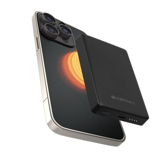 LX INDIA Power Bank Black ZEBRONICS MW68 10000 mAh Wireless Power Bank (Black)