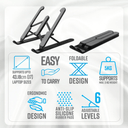 LXINDIA Laptop Stand Zebronics-NS1000 Laptop Stand, Anti-Slip, Supports Maximum of 5kgs Weight, 6 Adjustable Levels.