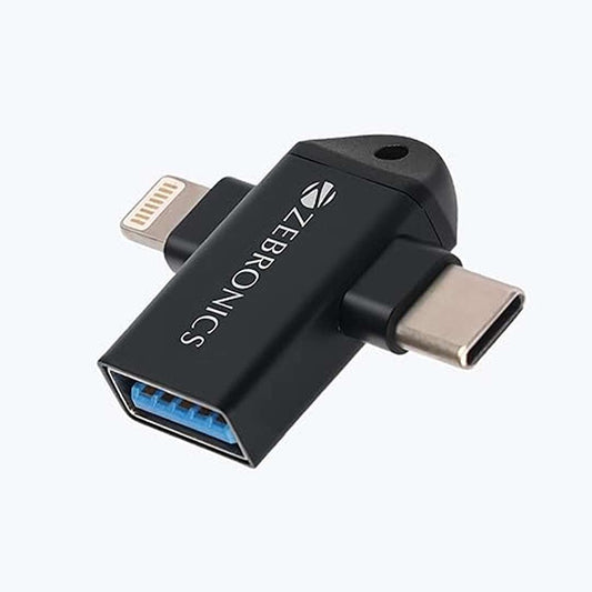 LX INDIA USB C & OTG Cables ZEBRONICS OTG2, 2 in 1 Lightning | Type C - USB OTG Converter, USB 3.0