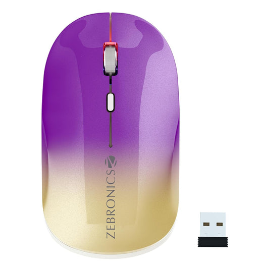 LX INDIA Mice Gradient Purple (Zeb-Poise) ZEBRONICS Poise Rechargeable Wireless Mouse