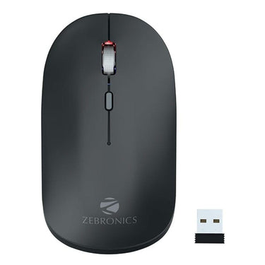 LXINDIA Mice ZEBRONICS Poise Rechargeable Wireless Mouse (Metallic Black)