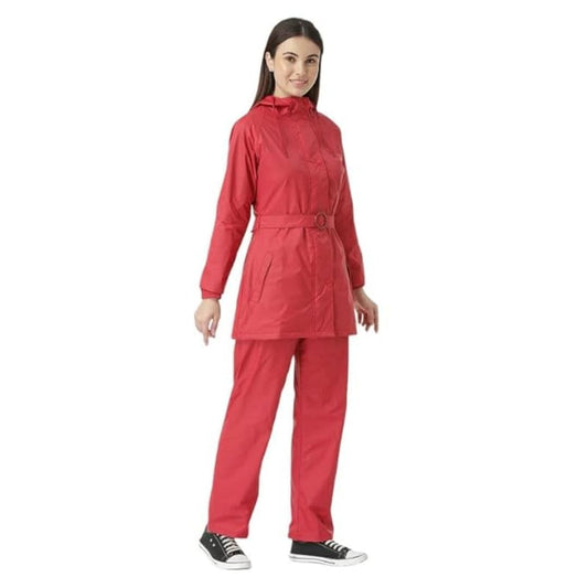 LXINDIA RainCoat XL ZEEL Rain Coat for Women Waterproof with Adjustable Hood & Belt - AZ12
