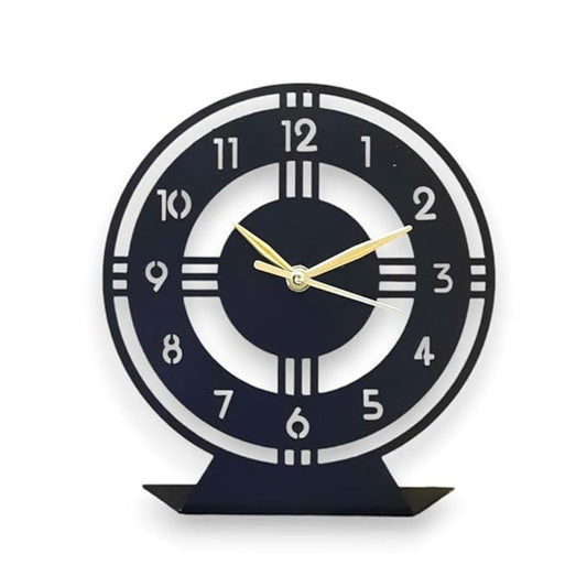 LX INDIA Antique Table clock ZENTIMO STORE Designer Metal Table Clock Analog Antique Matte Black