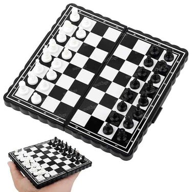 LXINDIA Chess Board Zest 4 Toyz Small Magnetic Chessboard Game Set for Kids and Adults (Black and White)