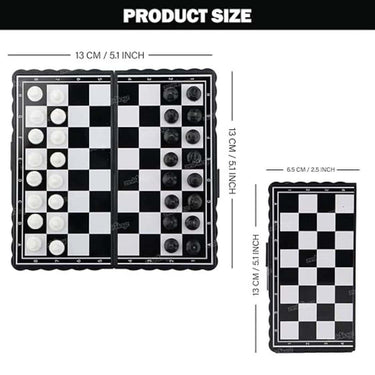 LXINDIA Chess Board Zest 4 Toyz Small Magnetic Chessboard Game Set for Kids and Adults (Black and White)