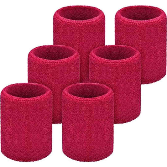 LX INDIA Sweat Bands Maroon ZOKNI® Sweat Wrist Bands for Men & Women (6-Piece Set)