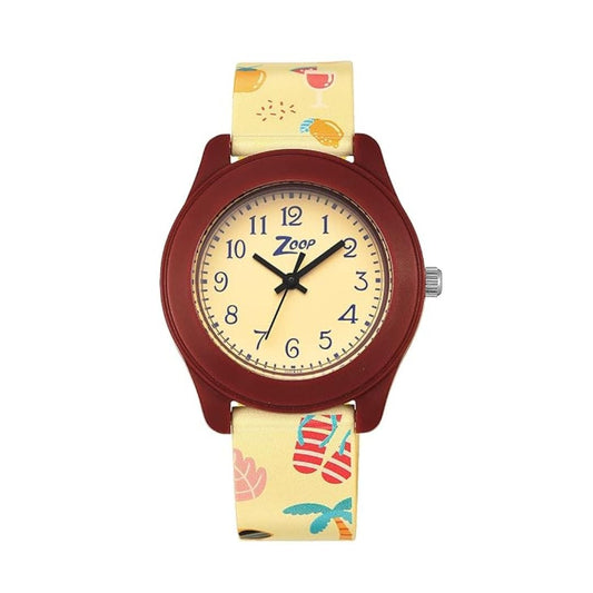 LXINDIA Smart Watch Zoop Analog Watch with Yellow Dial & Yellow Strap from house of Titan