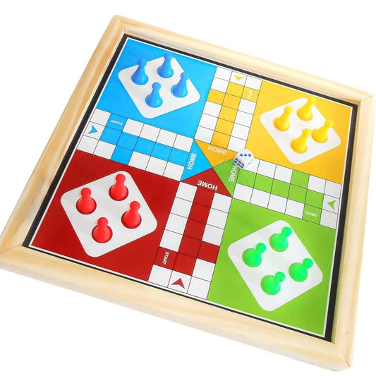 LX INDIA Heku Toys ZUDO TOYS Ludo + Snakes & Ladders Wooden Magnetic Board Game 2-Pack - Two Game Set in One Bundle