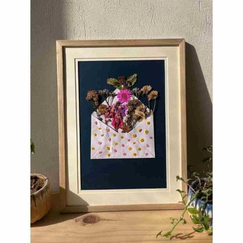 Pressed Flower Message Art | Handmade Floral Wall Decor Gift for Loved Ones