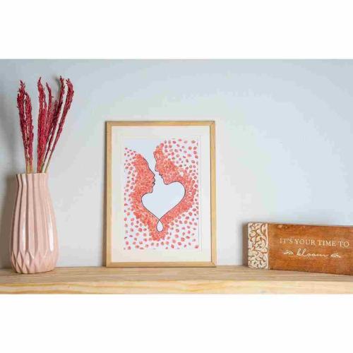 Pressed Floral Couple Art | Anniversary Birthday and Valentine Gift for Loved Ones