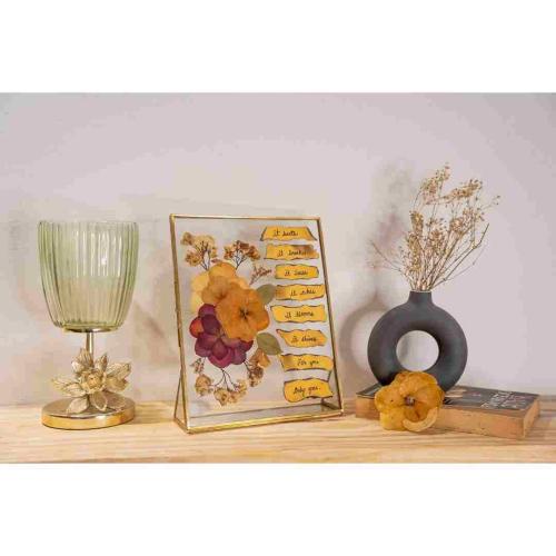 Vintage Brass Metal Tabletop Frame with Custom Note | Handmade Gift for Loved Ones