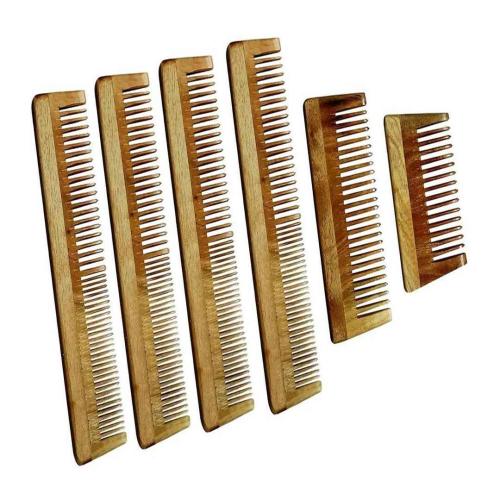 Neem Wood Combs – Handmade & Eco-Friendly, Pack of 6