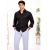 HI&Egrave;R Men's Full Sleeve Spread Collar V-Neck Cotton Shirt